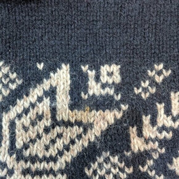 Demetre Fair Isle Snowflake Blue and White Wool Sweater Size Small - Picture 8 of 10